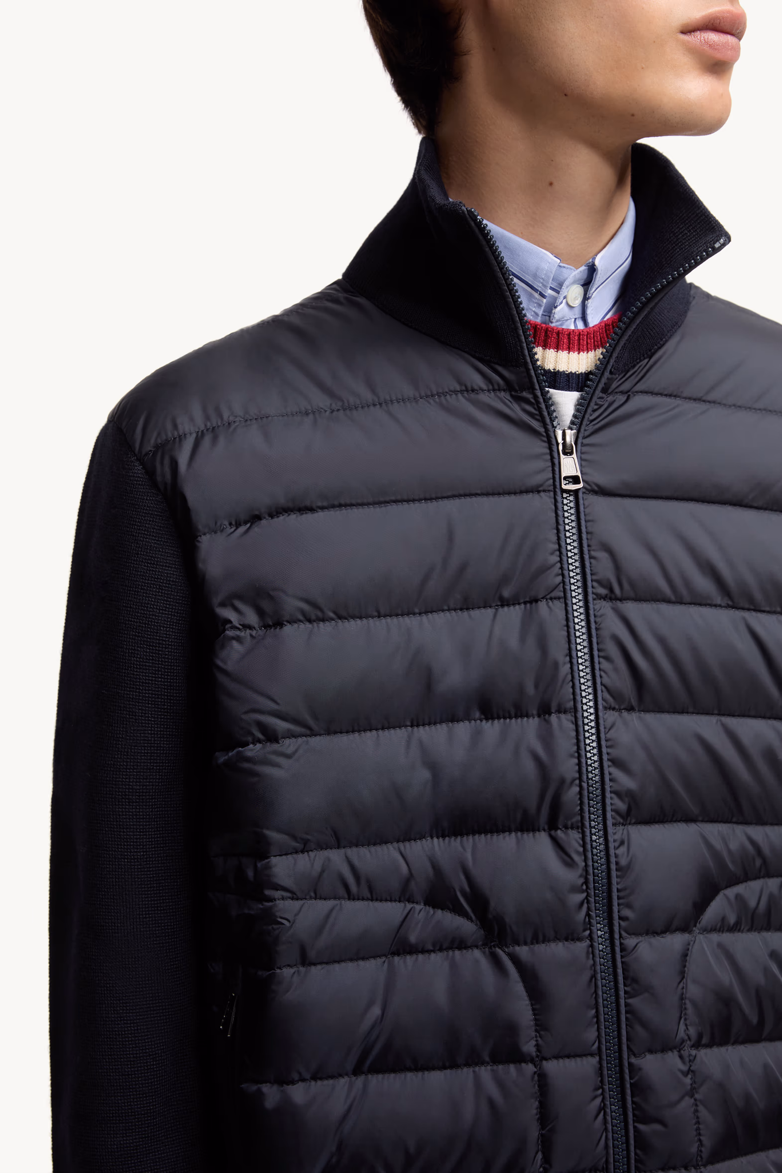 Cardigan zippé matelassé Hommes Bleu marine Moncler 6